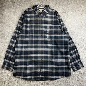 New Field Gear Blue Flannel Shirt Button Down size‎ XL